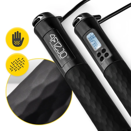 Számlálóval és golyóval ellátott ugrálókötél, fekete