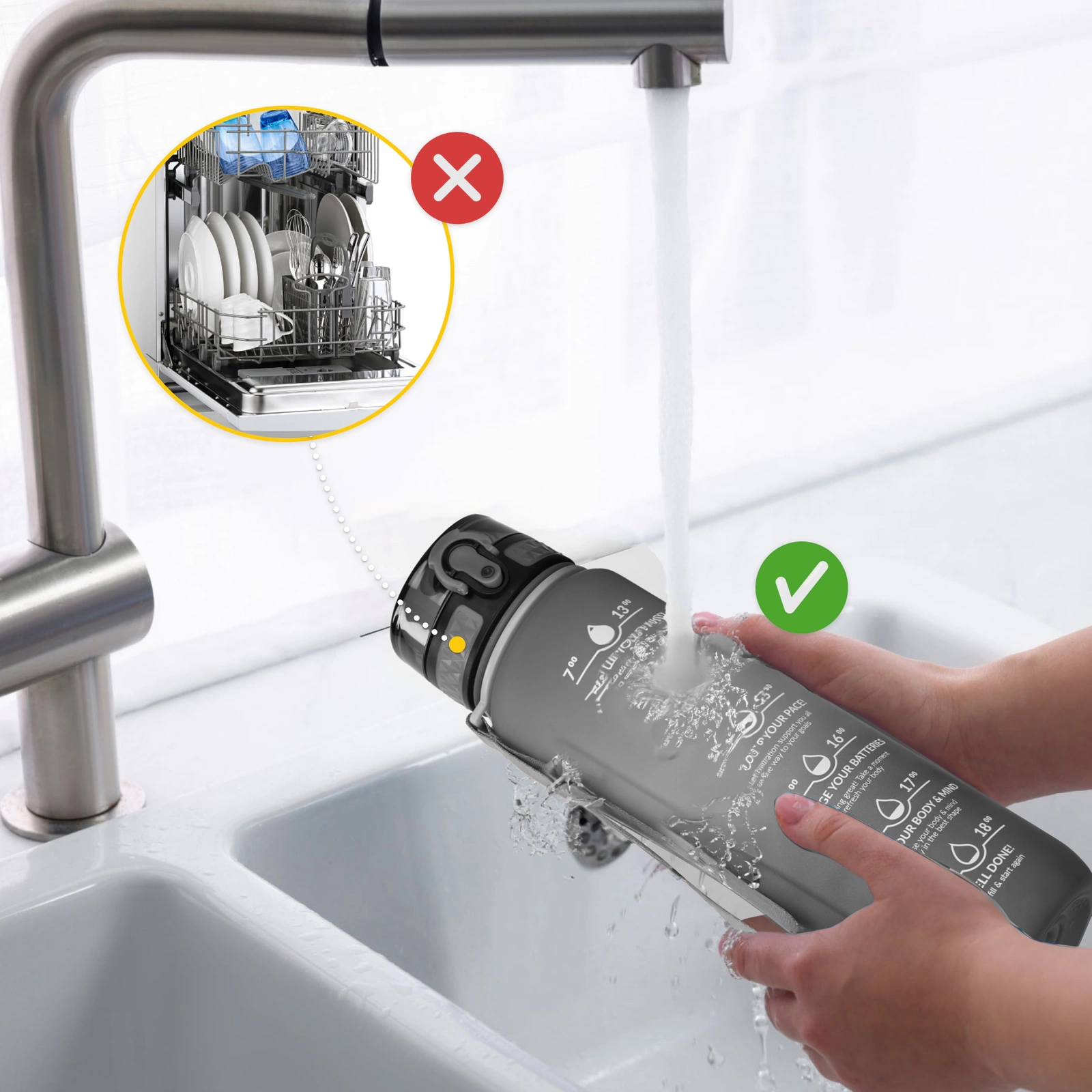 Butelka bidon na wodę zm miarką szczelny tritan