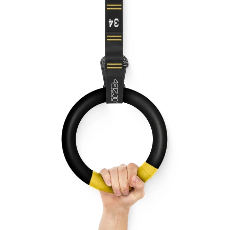 Gymnastic gyűrűk húzódzkodáshoz ABS-ből, fekete és sárga színben