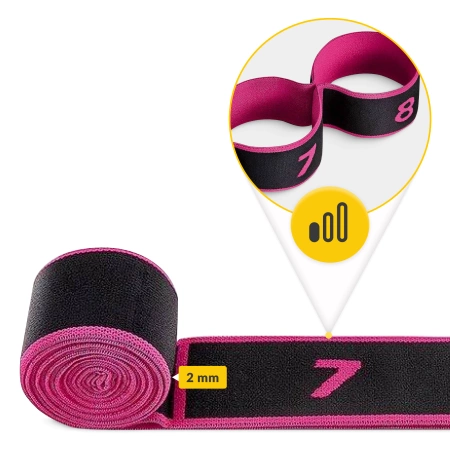 Fitness nyújtószalag, 90 cm, rózsaszín