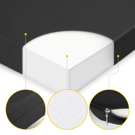 Összecsukható tornaszőnyeg, XL, fekete