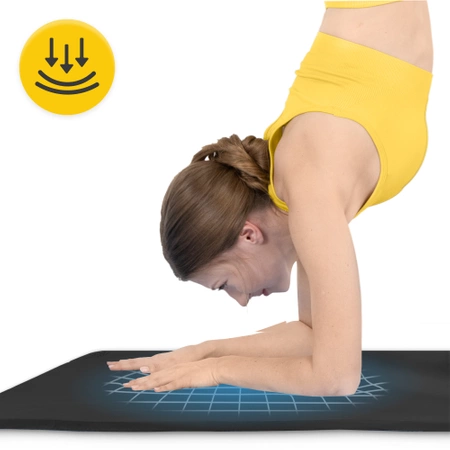 TPE nagy, csúszásgátló tornaszőnyeg, 2 cm, fekete