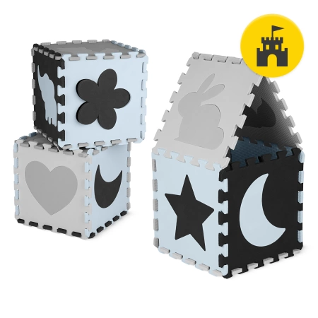 Gyerek oktató puzzle szőnyeg, 150 x 150 cm, fehér