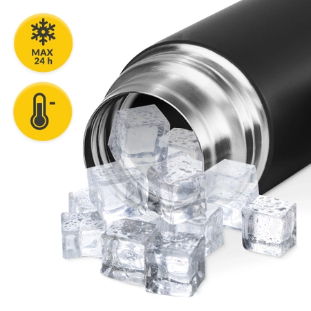 Rozsdamentes acél étkezési termosz, 1 l, fekete