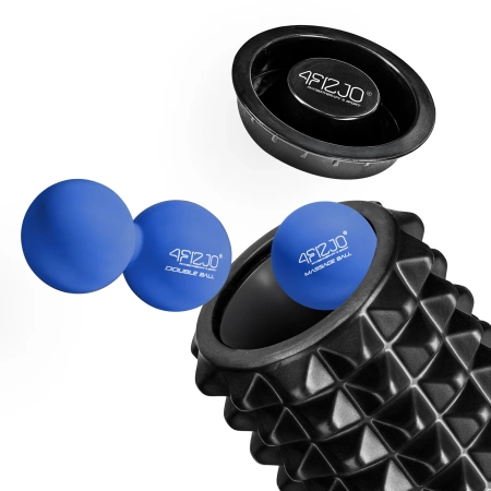 EVA habtüskés masszázshenger, 33 cm, fekete