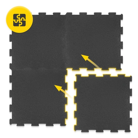 Gumi védőmatrac a padlóhoz, 4 darab, 48,5 x 48,5 x 2 cm