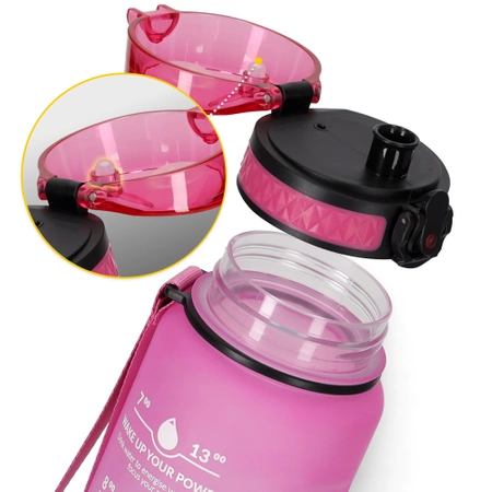 Gyerek kulacs, motivációs minta, 1 L, rózsaszín