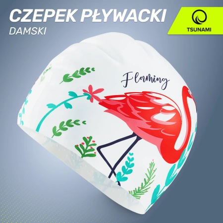 TSUNAMI női úszósapka, flamingós minta