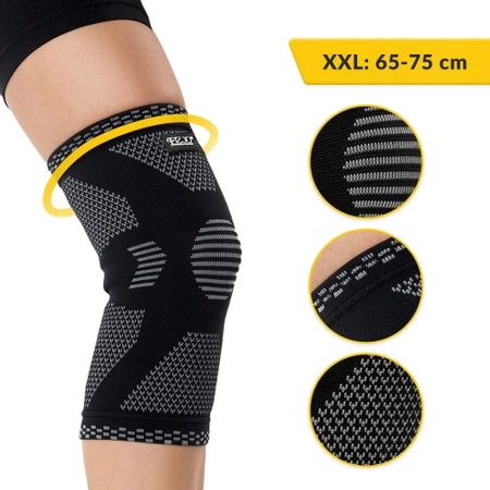 Rugalmas térdszorító, XXL, szürke