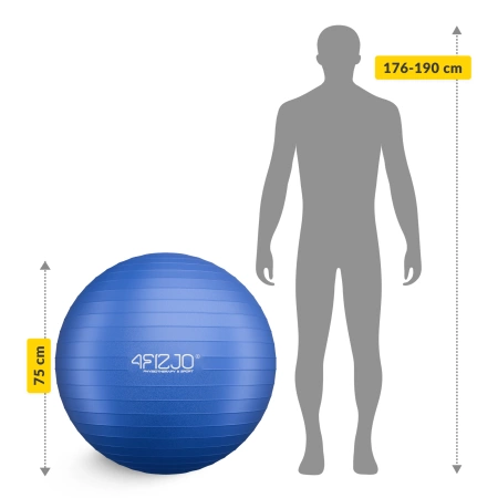 Felfújható gimnasztikai labda, 85 cm, kék