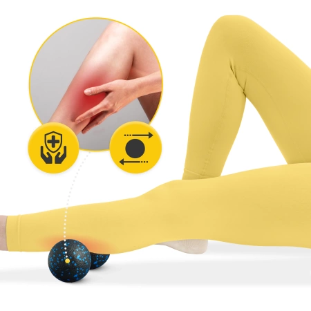 EPP masszázshenger és golyó készlet, 3 db, kék