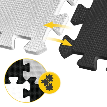 Oktató puzzle szőnyeg gyerekeknek, 90 x 90 cm, szürke