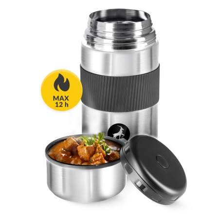 Rozsdamentes acél étkezési termosz, 1 l, ezüst