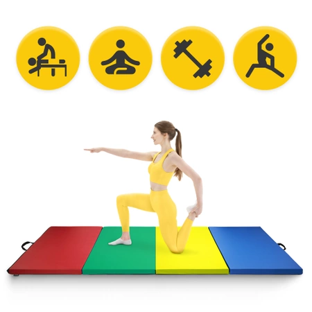 Összehajtható tornaszőnyeg, XL, sokszínű