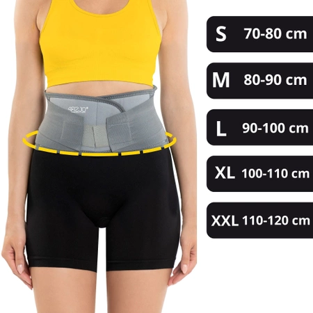 Ortopéd derékrögzítő, XXL, szürke