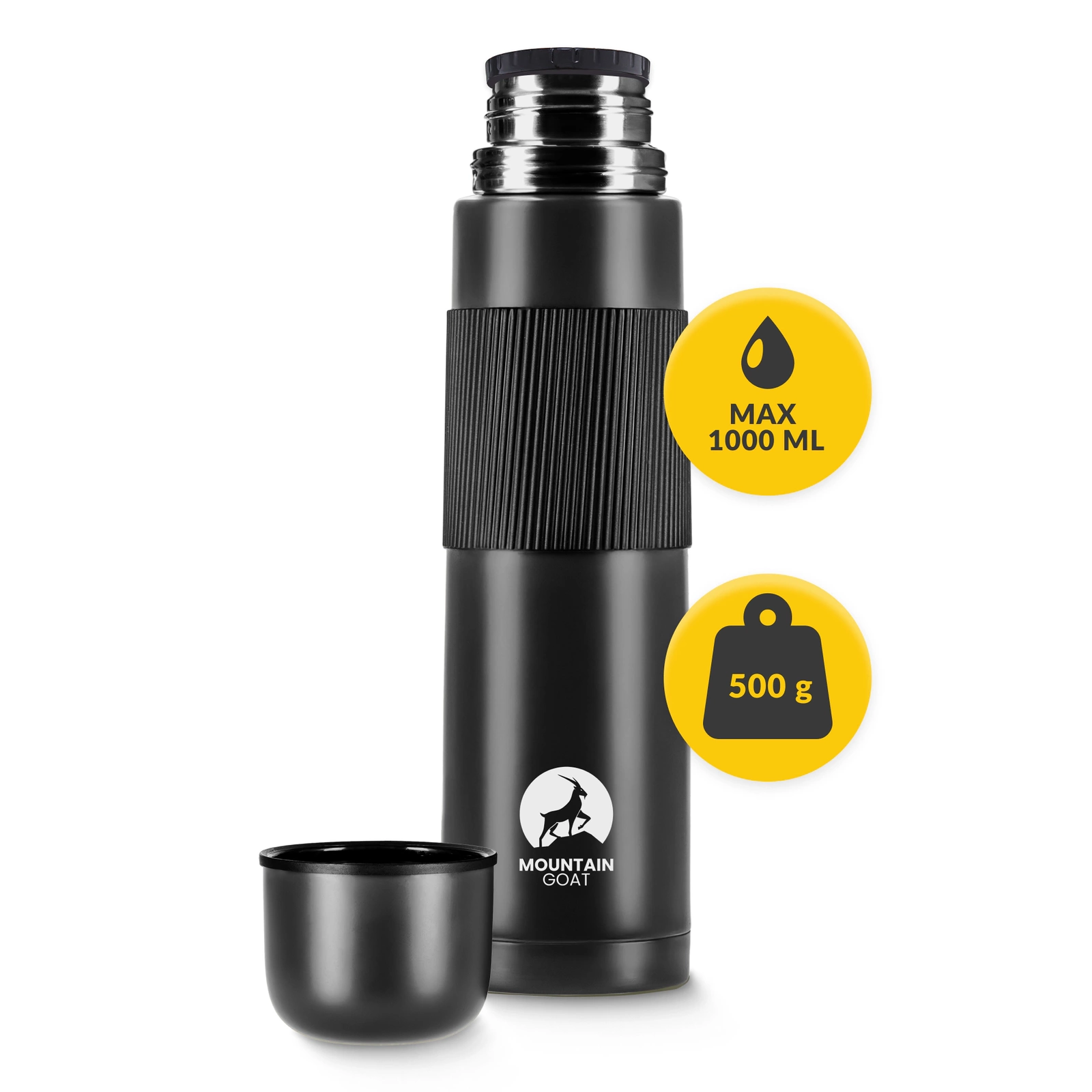 termos stalowy duzy czarny