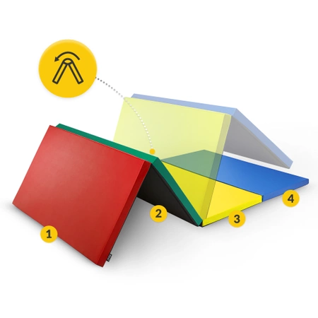 Összehajtható tornaszőnyeg, XL, sokszínű