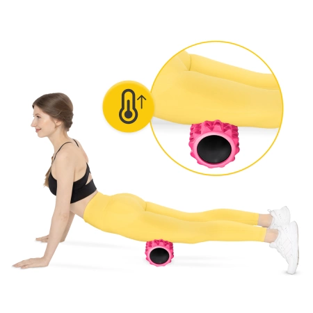 EVA habtüskés masszázshenger, 33 cm, rózsaszín