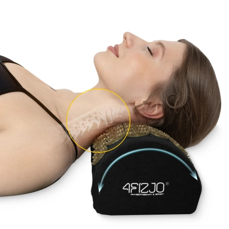 Akupresszúrás szőnyeg párnával, fekete