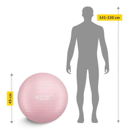 Felfújható gimnasztikai labda, 55 cm, rózsaszín