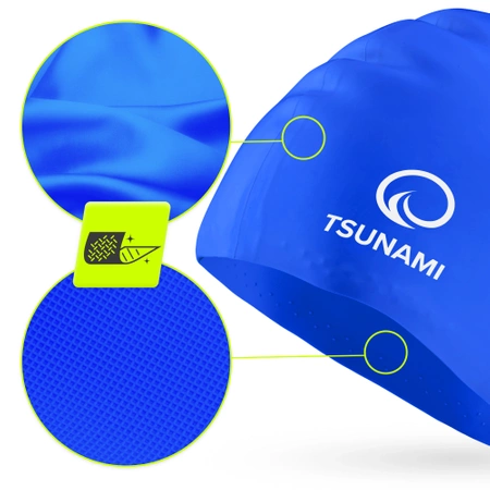 TSUNAMI unisex úszósapka, sötétkék