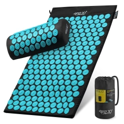 Akupresszúrás szőnyeg párnával, kék