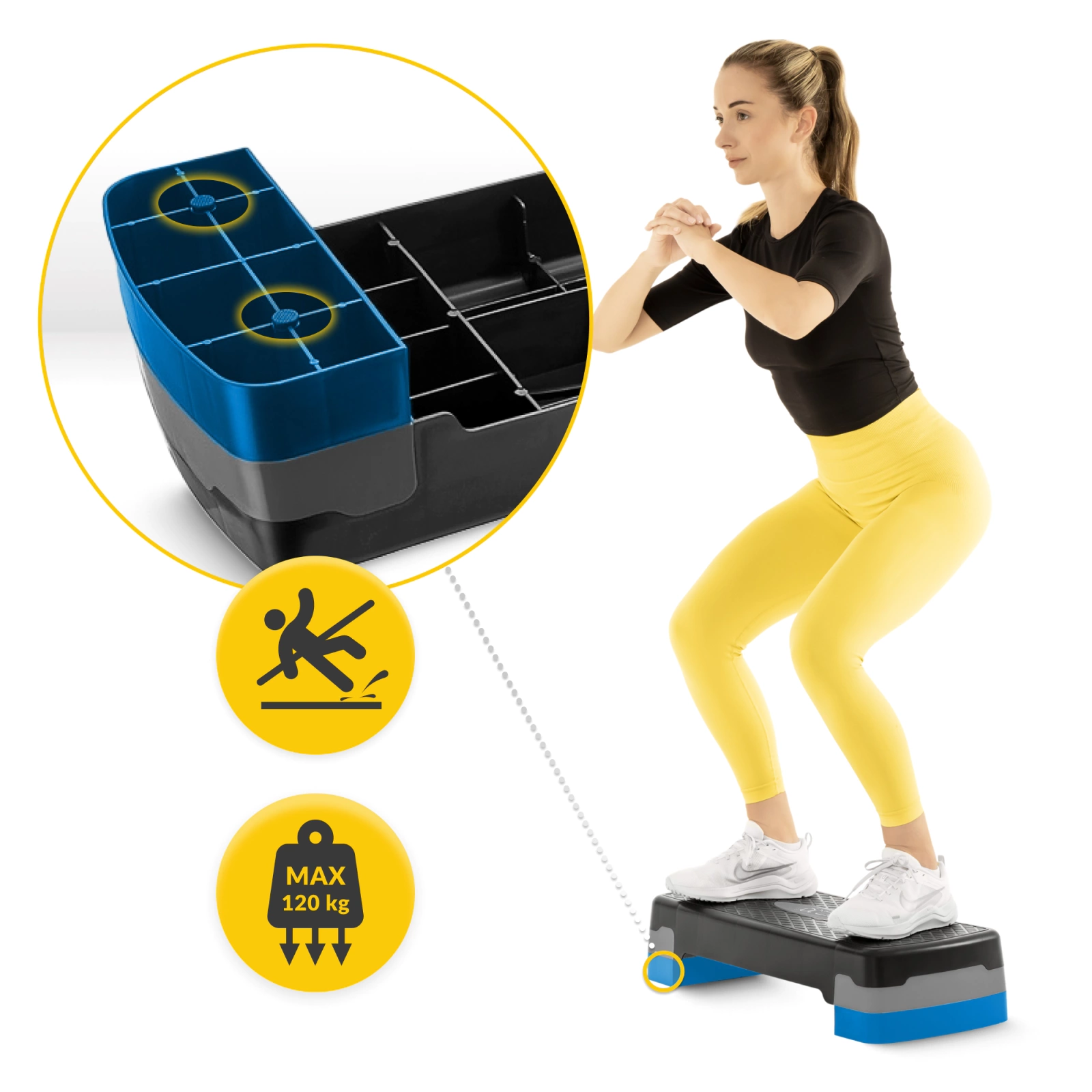 Stepper step do aerobiku 2-stopniowy do ćwiczeń