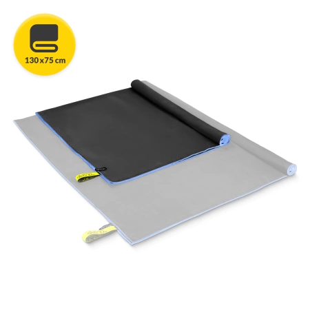 Gyorsan száradó mikroszálas törölköző, 130 x 75 cm, szürke