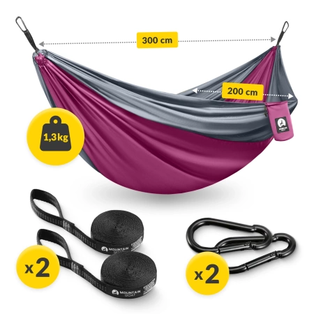 Mountain Goat kétfős utazási függőágy, szürke és rózsaszín