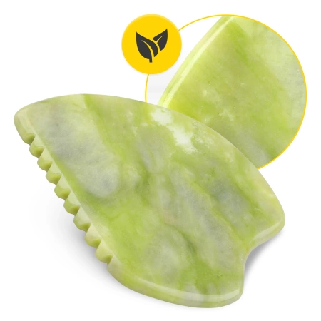 Barázdált Gua Sha kő természetes zöld jádéből