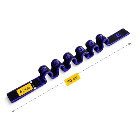 Fitnesz gumiszalag, 90 cm, lila
