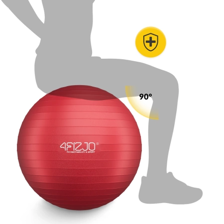 Felfújható gimnasztikai labda, 75 cm, piros