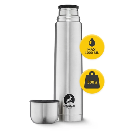 Túratermosz kávé- és teafőzéshez, 1 l, ezüst