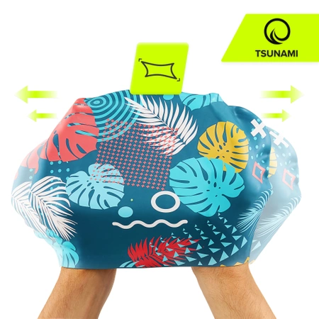 TSUNAMI női úszósapka, leveles minta