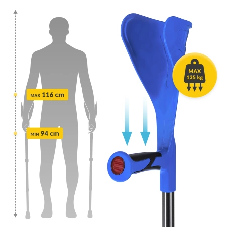 PRO állítható ortopéd mankó, kék