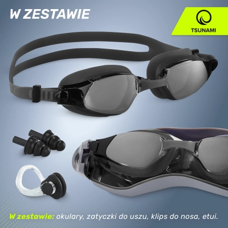 TSUNAMI úszószemüveg fekete