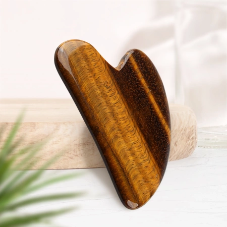 Klasszikus Gua Sha kő természetes tigris szem kvarcból