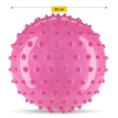 Tüskés rehabilitációs labda, 20 cm, rózsaszín