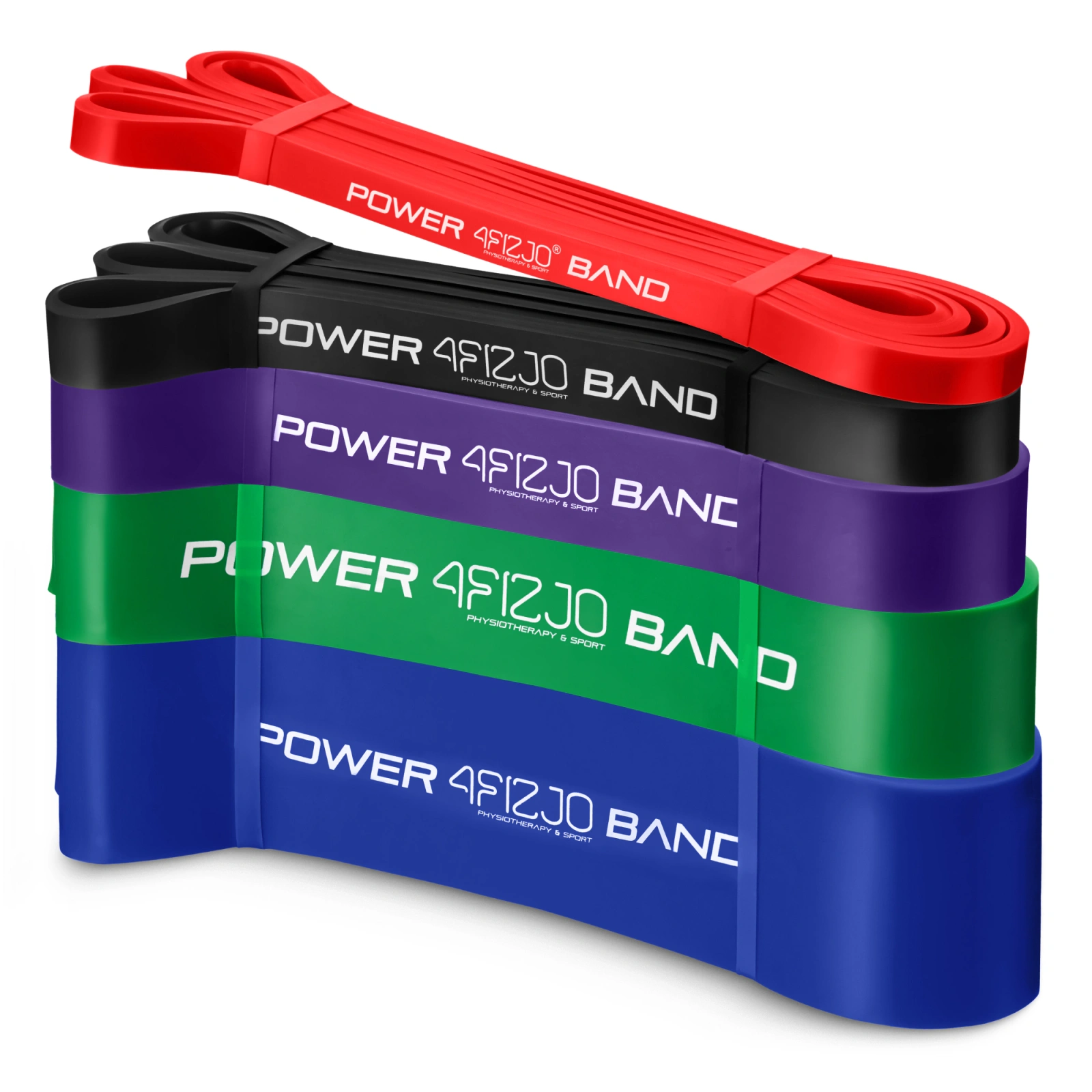 zestaw 5 gum oporowych power band do cwiczen fitness