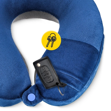 Patkó alakú utazópárna, sötétkék