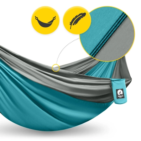Mountain Goat egy személyes utazási függőágy, szürke és türkiz