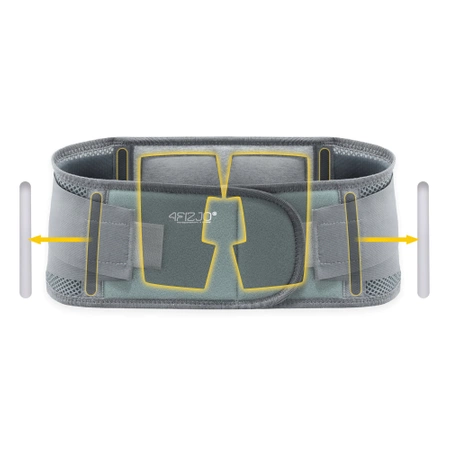 Ortopéd derékrögzítő, M, szürke