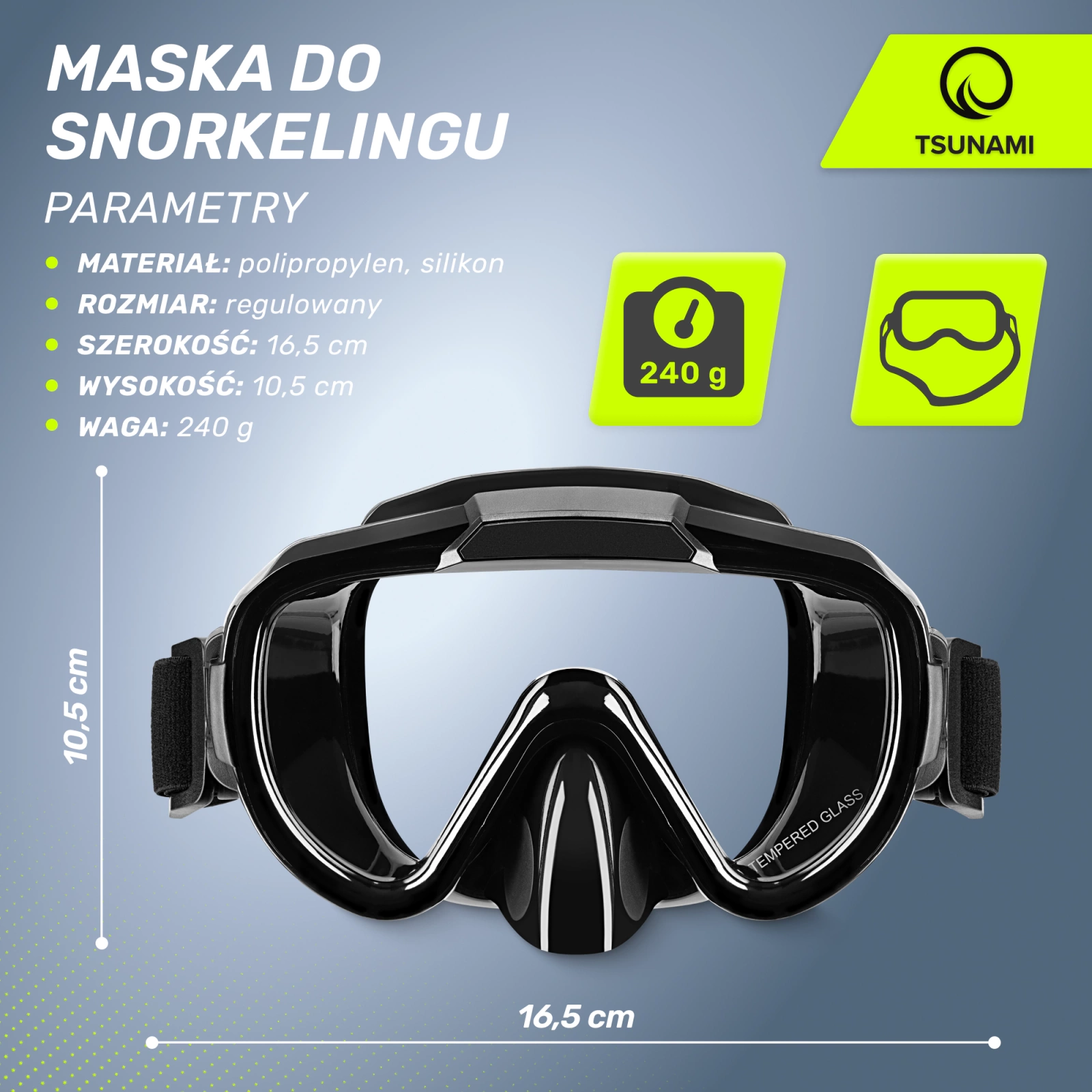 szczelna maska do nurkowania i snorkelingu