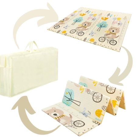 „Mackó a biciklin” csecsemő oktató puzzle szőnyeg, 200 x 180 cm