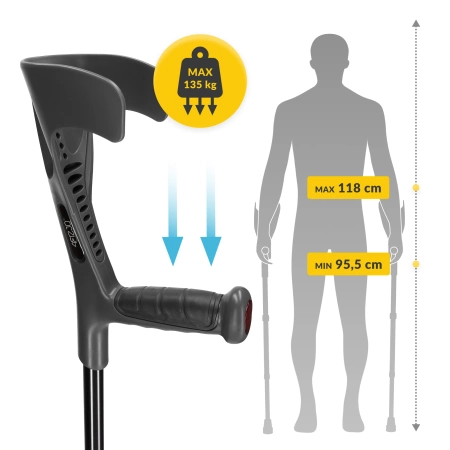 MED állítható mankó, szürke