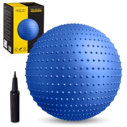 Felfújható, tüskés masszázslabda, 65 cm, kék