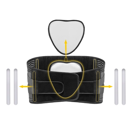 Ortopéd derékrögzítő, XXL, fekete