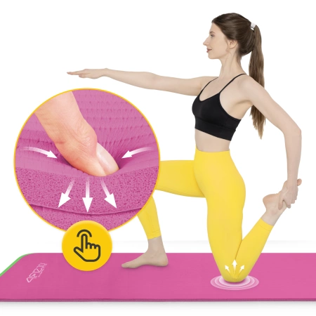 Fitness és jóga szőnyeg NBR 180 × 60 × 1 cm rózsaszín