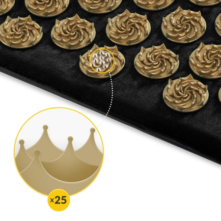 ECO akupresszúrás matrac párnával, XL, fekete