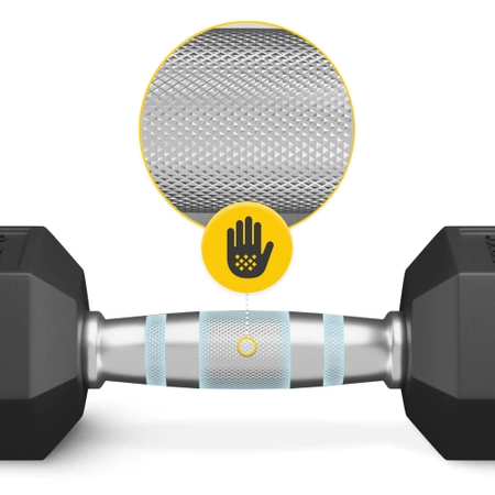 HEX acél kézi súlyzó, 1 x 10 kg